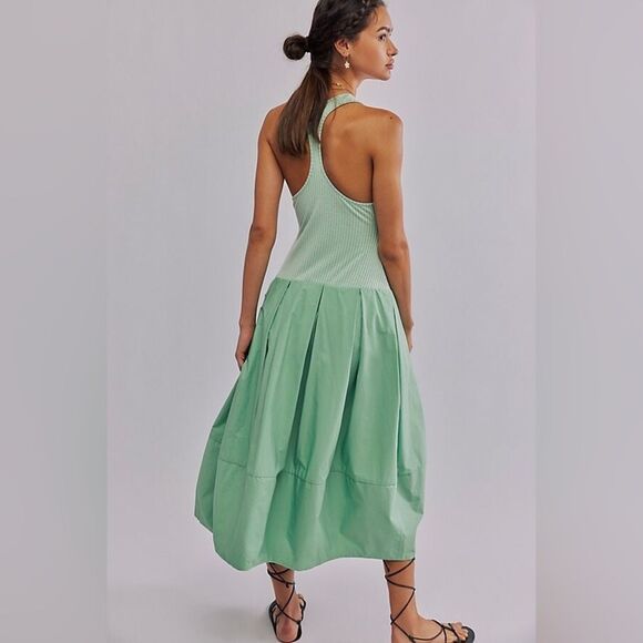 NWOT Free People Drops Of Venus Mint Green Sleeveless Midi Dress Sz XS oversized - Picture 12 of 16